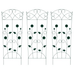 Clôture de jardin 3 pcs Vert 110,5 x 42,5 cm Acier 511728511728