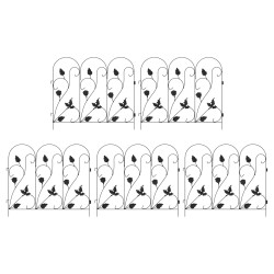 Clôture de jardin 5 pcs Noir Acier 511729511729