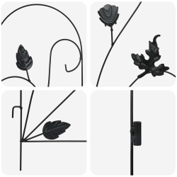 Clôture de jardin 5 pcs Noir Acier 511729511729