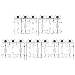 Clôture de jardin 5 pcs Noir Acier 511731511731