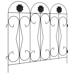Clôture de jardin 5 pcs Noir Acier 511731511731