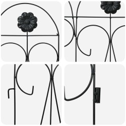 Clôture de jardin 5 pcs Noir Acier 511731511731