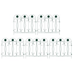 Clôture de jardin 5 pcs Vert Acier 511732511732