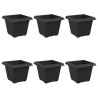 Pot de Fleurs Carré 6 pcs Noir 20 x 20 x 16 cm Plastique 511744511744
