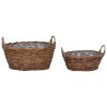 Panier de Plante avec stockage 2 pcs Marron Rattan Lacak 511756511756
