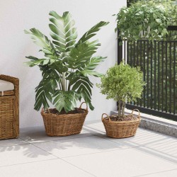 Panier de Plante avec stockage 2 pcs Marron Rattan Lacak 511756511756