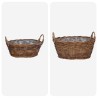 Panier de Plante avec stockage 2 pcs Marron Rattan Lacak 511756511756