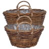 Panier de Plante avec stockage 2 pcs Marron Rattan Lacak 511756511756