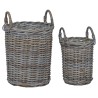 Panier de Plante avec stockage 2 pcs Gris Rattan Kubu 511757511757