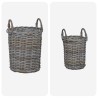 Panier de Plante avec stockage 2 pcs Gris Rattan Kubu 511757511757
