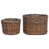 Panier à plantes avec stockage 2 pcs Marron Rattan Kubu 511758511758