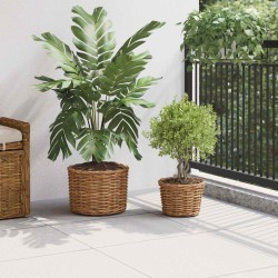 Panier à plantes avec stockage 2 pcs Marron Rattan Kubu 511758511758
