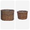 Panier à plantes avec stockage 2 pcs Marron Rattan Kubu 511758511758