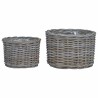 Panier à plantes avec stockage 2 pcs Gris Rattan Kubu 511759511759