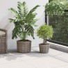 Panier à plantes avec stockage 2 pcs Gris Rattan Kubu 511759511759