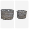 Panier à plantes avec stockage 2 pcs Gris Rattan Kubu 511759511759