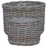 Panier à plantes avec stockage 2 pcs Gris Rattan Kubu 511759511759