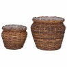 Panier de Plante avec stockage 2 pcs Marron Rattan Lacak 511760511760