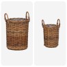 Panier de Plante avec stockage 2 pcs Marron Rattan Kubu 511775511775