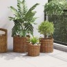 Panier à plantes avec stockage 3 pcs Marron Rattan Kubu 511776511776
