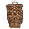 Panier à plantes avec stockage 3 pcs Marron Rattan Kubu 511776511776