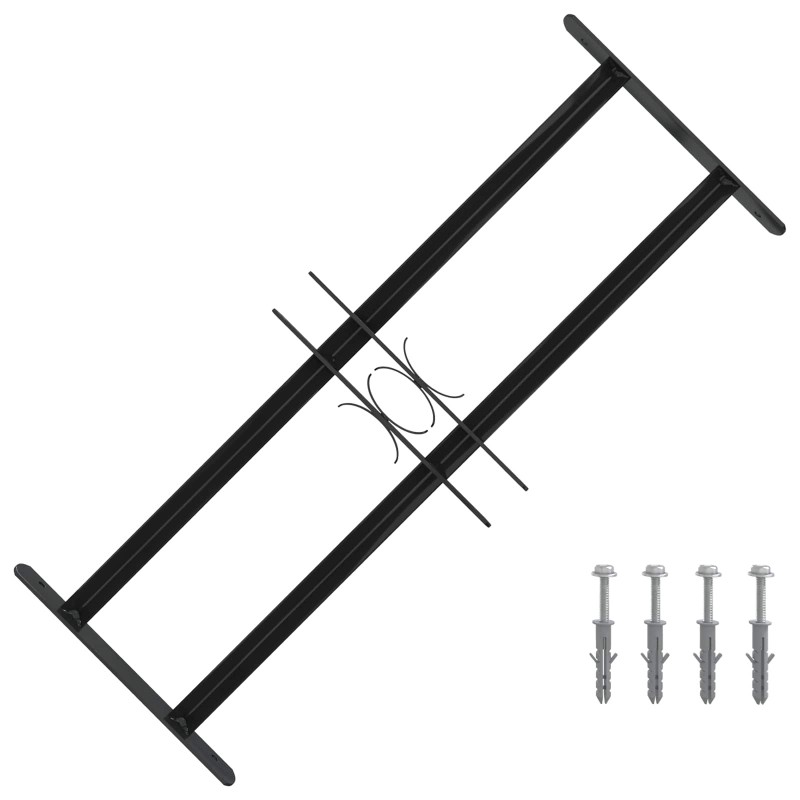 Grille de Fenêtre 76 x 30 cm Acier enduit de poudre Noir 511777511777