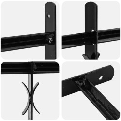 Grille de Fenêtre 76 x 30 cm Acier enduit de poudre Noir 511777511777