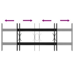 Grille de Fenêtre 76 x 30 cm Acier enduit de poudre Noir 511777511777