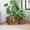 Panier de plantation avec stockage 3 pcs Marron Rattan Kubu 511778511778