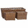 Panier de plantation avec stockage 3 pcs Marron Rattan Kubu 511778511778