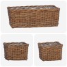 Panier de plantation avec stockage 3 pcs Marron Rattan Kubu 511778511778