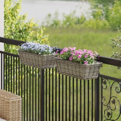 Panier à jardinière suspendu 2 pcs Gris 48 x 22 x 15 cm 511784511784