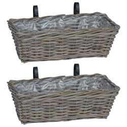 Panier à jardinière suspendu 2 pcs Gris 48 x 22 x 15 cm 511784511784