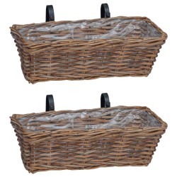 Panier à jardinière suspendu 2 pcs Marron 48 x 22 x 15 cm 511785511785