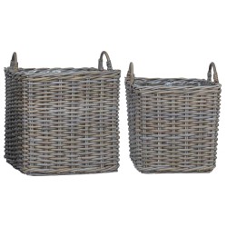 Panier de Plante avec stockage 2 pcs Gris Rattan Lacak 511786511786