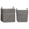 Panier de Plante avec stockage 2 pcs Gris Rattan Lacak 511786511786