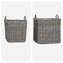 Panier de Plante avec stockage 2 pcs Gris Rattan Lacak 511786511786