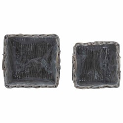 Panier de Plante avec stockage 2 pcs Gris Rattan Lacak 511786511786