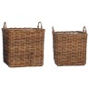 Panier de Plante avec stockage 2 pcs Marron Rattan Lacak 511787511787