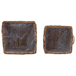 Panier de Plante avec stockage 2 pcs Marron Rattan Lacak 511787511787