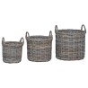 Panier à plantes avec stockage 3 pcs Gris Kubu Rattan Kubu 511790511790