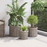 Panier à plantes avec stockage 3 pcs Gris Kubu Rattan Kubu 511790511790