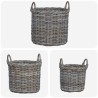Panier à plantes avec stockage 3 pcs Gris Kubu Rattan Kubu 511790511790