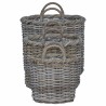 Panier à plantes avec stockage 3 pcs Gris Kubu Rattan Kubu 511790511790