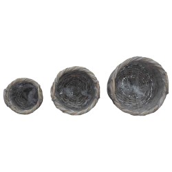 Panier à plantes avec stockage 3 pcs Gris Kubu Rattan Kubu 511790511790