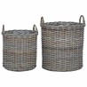 Panier à Plantes avec stockage 2 pcs Gris Rotin Lacak 511794511794