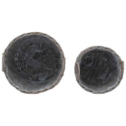 Panier à Plantes avec stockage 2 pcs Gris Rotin Lacak 511794511794