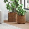 Panier à Plantes avec stockage 2 pcs Marron Rotin Lacak 511795511795