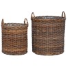 Panier à Plantes avec stockage 2 pcs Marron Rotin Lacak 511795511795