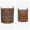 Panier à Plantes avec stockage 2 pcs Marron Rotin Lacak 511795511795